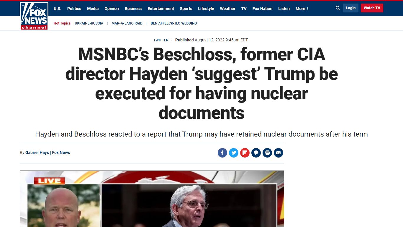 MSNBC’s Beschloss, former CIA director Hayden ‘suggest’ Trump be ...